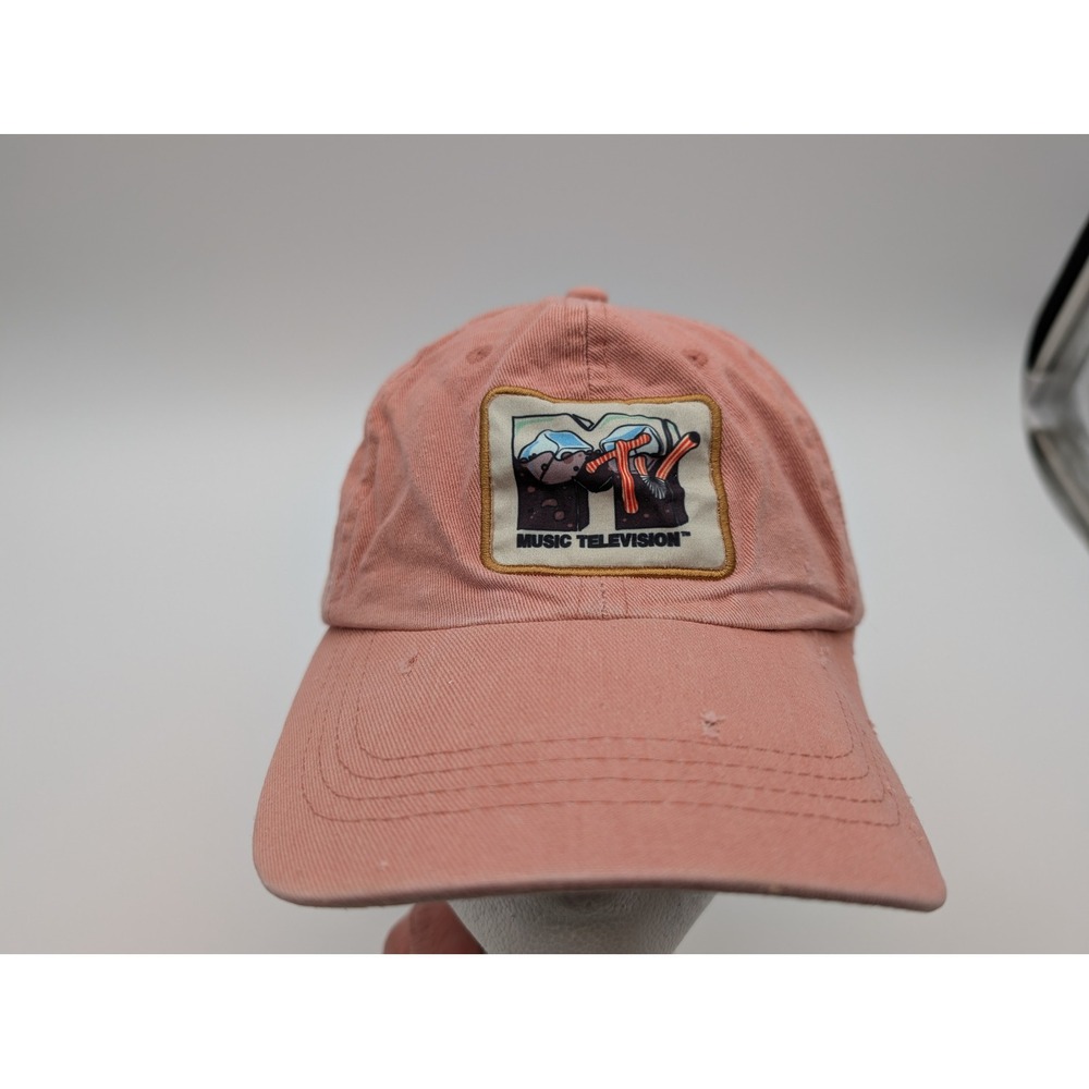 MTV Music Television Distressed Baseball Cap Pink Adjustable Hat 2021 Viacom